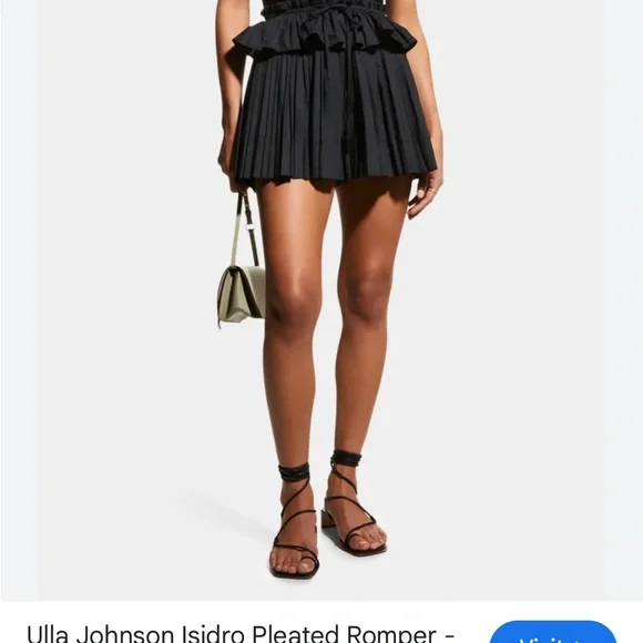 Ulla Johnson Black Strapless Pleated Mini Playsuit - Picture 3 of 8